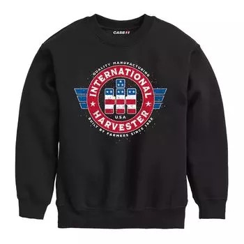 Флисовая толстовка с рисунком Case IH Americana Badge для мальчиков 8–20 лет Licensed Character, черный