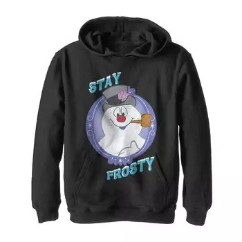 Флисовая толстовка с рисунком Frosty The Snowman для мальчиков 8–20 лет Stay Frosty Licensed Character, черный