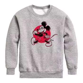 Флисовая толстовка с рисунком глюка в стиле ретро для мальчиков 8–20 лет Disney's Mickey Mouse Licensed Character, серый