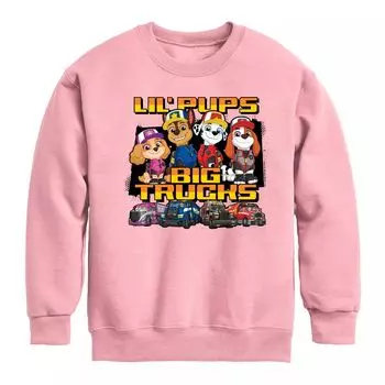 Флисовая толстовка с рисунком «Lil' Pups Big Trucks» для мальчиков 8–20 лет Paw Patrol Truck «Lil' Pups Big Trucks» Licensed Character, розовый