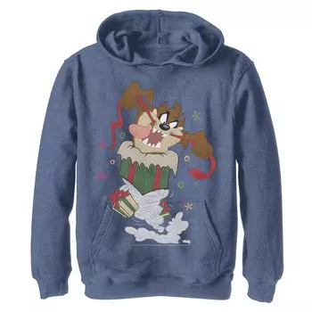 Флисовая толстовка с рисунком Looney Tunes Christmas Taz Ripping Presents для мальчиков 8–20 лет Licensed Character