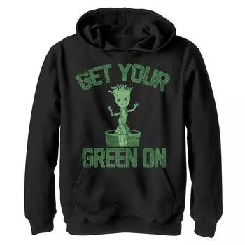 Флисовая толстовка с рисунком Marvel Groot Guardians of Galaxy St. Paddy's для мальчиков 8–20 лет Marvel