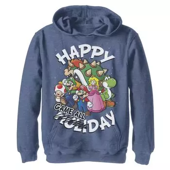 Флисовая толстовка с рисунком Nintendo Happy Game Day для мальчиков 8–20 лет, групповая съемка Licensed Character