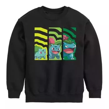 Флисовая толстовка с рисунком Pokemon Bulbasaur Evolution для мальчиков 8–20 лет Licensed Character, черный