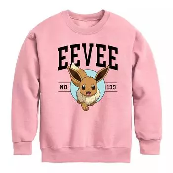 Флисовая толстовка с рисунком Pokemon Eevee Collegiate для мальчиков 8–20 лет Licensed Character, розовый