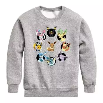 Флисовая толстовка с рисунком Pokemon Eevee Evolution для мальчиков 8–20 лет Licensed Character, серый