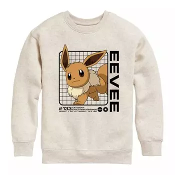 Флисовая толстовка с рисунком Pokemon Eevee Stats для мальчиков 8–20 лет Licensed Character