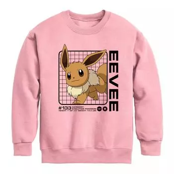 Флисовая толстовка с рисунком Pokemon Eevee Stats для мальчиков 8–20 лет Licensed Character, розовый