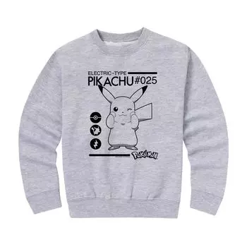 Флисовая толстовка с рисунком Pokemon Electric Type для мальчиков 8–20 лет Pokemon