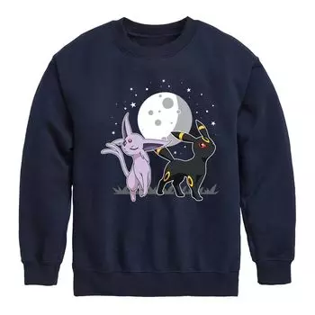 Флисовая толстовка с рисунком Pokemon Espeon Umbreon для мальчиков 8–20 лет Licensed Character, синий