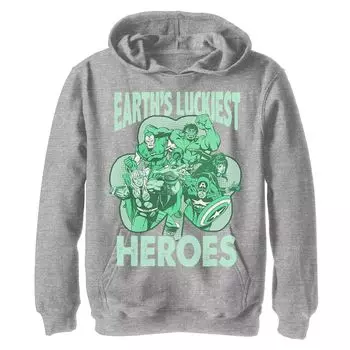 Флисовая толстовка с рисунком «Самые удачливые герои Земли» Marvel St. Patty's Earth для мальчиков 8–20 лет Marvel