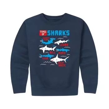 Флисовая толстовка с рисунком Type of Sharks для мальчиков 8–20 лет Licensed Character, синий