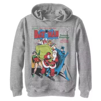 Флисовая толстовка с рождественским рисунком DC Comics для мальчиков 8–20 лет «Привет от Бэтмена и Робина» Licensed Character