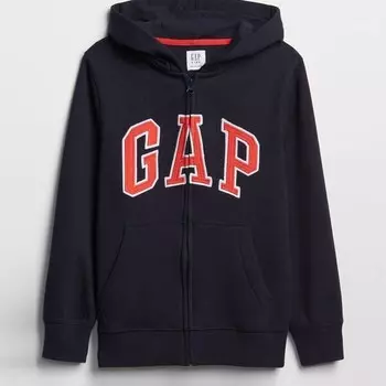 Флисовая толстовка с застежкой-молнией и вышитым логотипом Gap, синий