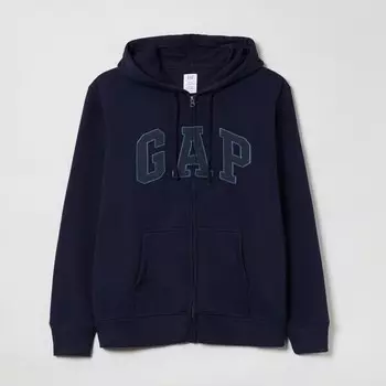 Флисовая толстовка с застежкой-молнией и вышитым логотипом Gap, синий