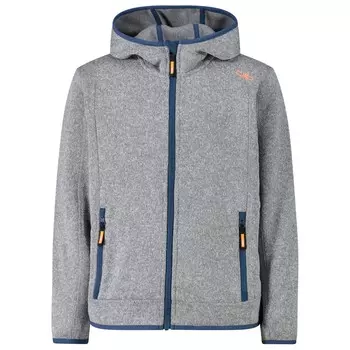 Флисовая жилетка Cmp Boy's Fix Hood Jacquard Knitted, цвет Cemento/Bluesteel