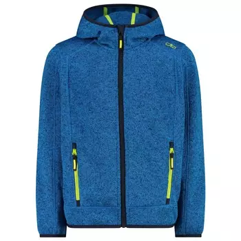 Флисовая жилетка Cmp Boy's Fix Hood Jacquard Knitted, цвет River/Black Blue