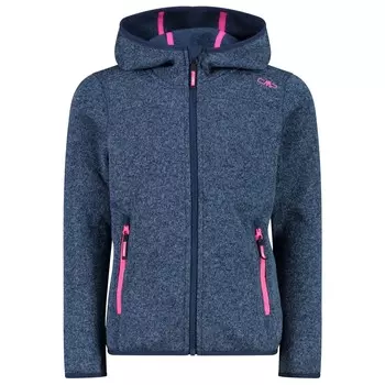 Флисовая жилетка Cmp Girl's Fix Hood Jacquard Knitted 3H19825, цвет Blue/Fuxia