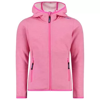 Флисовая жилетка Cmp Girl's Fix Hood Jacquard Knitted, цвет Fuxia/Bianco