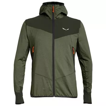 Флисовая жилетка Salewa Agner Hybrid Polarlite Durastretch Fullzip Hoody, цвет Dark Olive Melange/0910