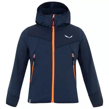 Флисовая жилетка Salewa Kid's Agner Melange PolarLite Full Zip Hoody, цвет Navy Blazer Melange
