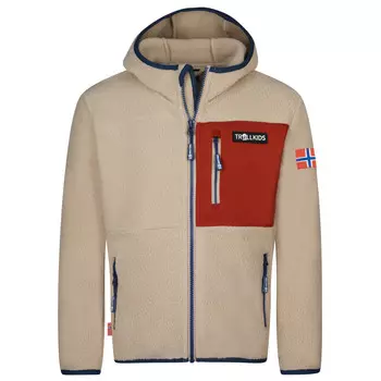 Флисовая жилетка Trollkids Kid's Aurlandsfjord, цвет Desert/Mystic Blue/Red Clay