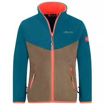 Флисовая жилетка Trollkids Kids Oppdal XT, цвет Atlantic Blue/Mocca Brown/Glow Orange
