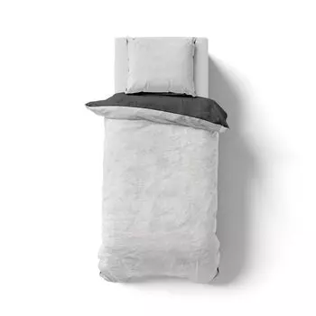 Флисовое двустороннее постельное белье 135х200 80х80 см Cashmere Touch Plush Антрацит-Серебристый Arle-Living