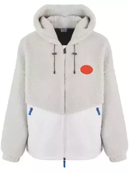 Флисовое худи Ea7 Emporio Armani, белый