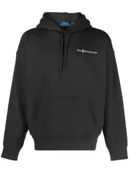 Флисовое худи с логотипом POLO RALPH LAUREN, черный