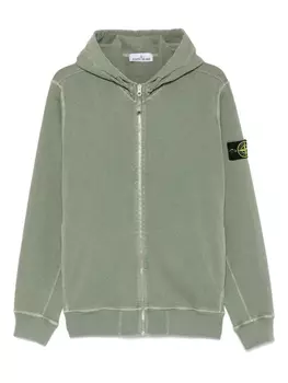 Флисовое худи Stone Island, зеленый
