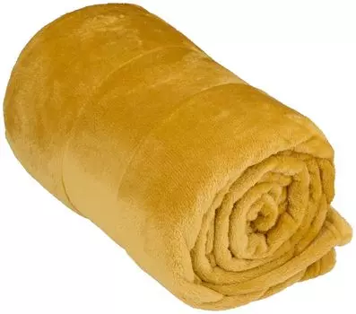 Флисовое одеяло Arti Casa 150 x 200 CM - покрывало - приятное одеяло - плед для дивана - одеяло для дивана на 1 человека - украшение для гостиной - машинная стирка - горчично-желтый - флис/полиэстер Arti-Casa