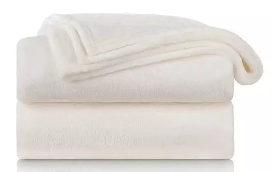 Флисовое одеяло Blumtal Anton, 150x1x130 см, кремово-белый