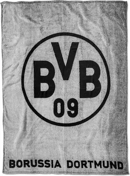 Флисовое одеяло BVB Borussia Dortmund Football Bundesliga 150 x 200 см, серое, серый