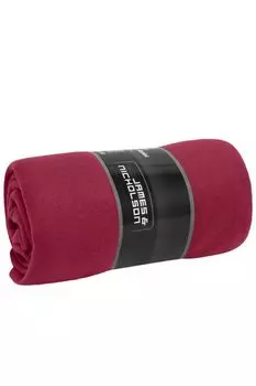 Флисовое одеяло черное 130 х 170 см. Плед из флиса с подгибом. James & Nicholson, красный