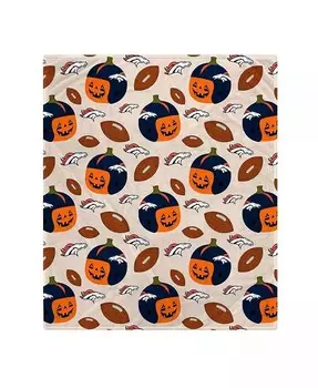 Флисовое одеяло Corral Denver Broncos размером 60 x 70 дюймов с тыквенным шлемом Pegasus Home Fashions, мультиколор