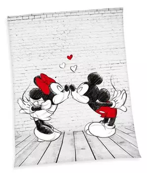 Флисовое одеяло Disney's Mickey + Minnie Mouse 150 x 200 см, мультиколор