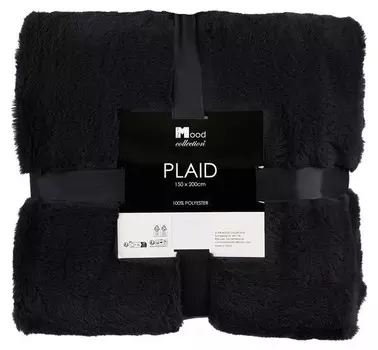 Флисовое одеяло In The Mood Collection Bronte, 150x2x200 см, черный