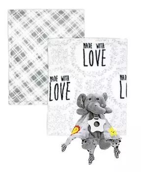 Флисовое одеяло из трех предметов для мальчиков и девочек и подарочный набор игрушек Taggy Tendertyme, синий