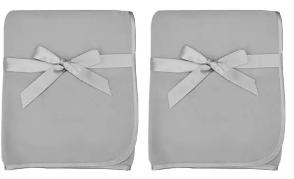 Флисовое одеяло TL Care с отделкой из шелкового атласа, мягкое, теплое и уютное, серое, 30 x 30 дюймов для мальчиков и девочек, идеально подходит для переноски, коляски, путешествий и подарков (2 шт. в упаковке), Gray