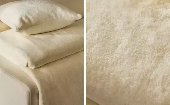 Флисовое одеяло Zara Home, цвет Oyster White