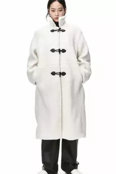 Флисовое пальто тедди H&M, белый