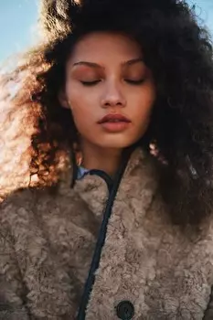 Флисовое пальто тедди H&M, бежевый