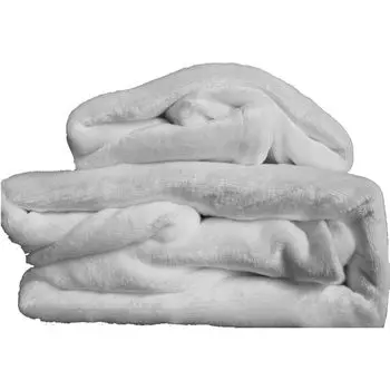 Флисовое зимнее постельное белье Teddy 135х200 см 2 шт. на молнии белого цвета Casa Colori