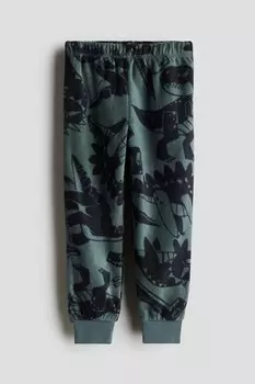 Флисовые брюки H&M, зеленый
