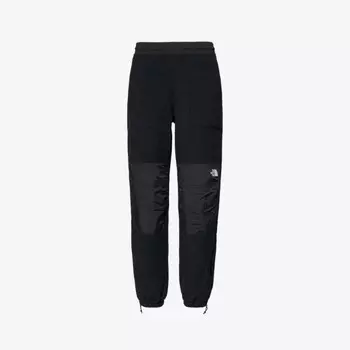 Флисовые брюки прямого кроя с высокой посадкой и фирменной вышивкой Denali The North Face, черный