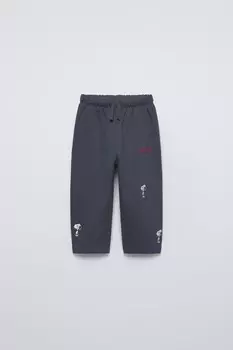 Флисовые брюки woodstock snoopy peanuts ZARA, темно-синий