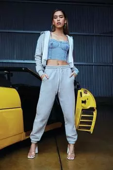 Флисовые джоггеры на шнурке Forever 21, серый