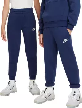 Флисовые джоггеры Nike All Kids Fit Sportswear Club, цвет Midnight Navy/White