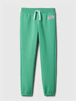 Флисовые джоггеры с кулиской и вышитым логотипом Gap, цвет light green